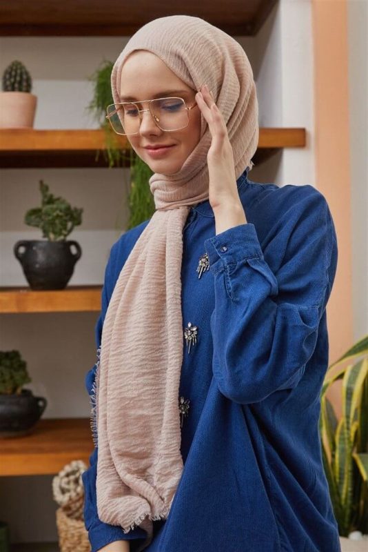Organic Scarfs Bürümcük Şal Modeli – Soft Vizon