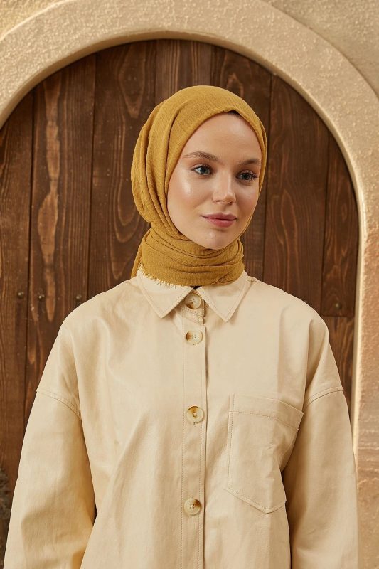 Organic Scarfs Bürümcük Şal Modeli – Safran