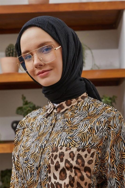 Organic Scarfs Bürümcük Şal Modeli – Siyah