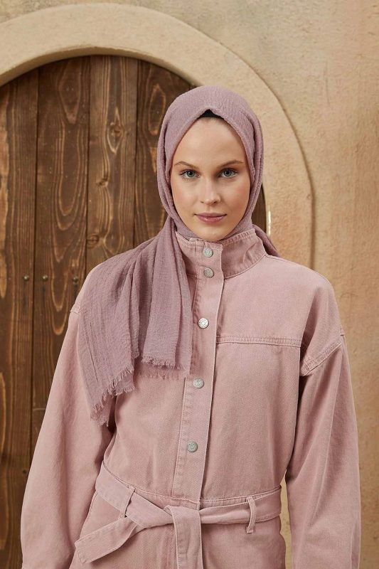 Organic Scarfs Bürümcük Şal Modeli – Soğuk Pembe
