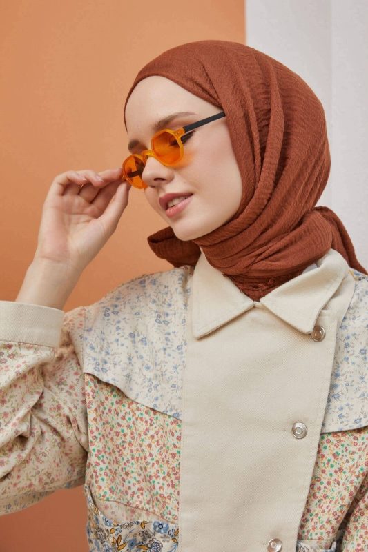Organic Scarfs Bürümcük Şal Modeli – Tarçın Kabuğu