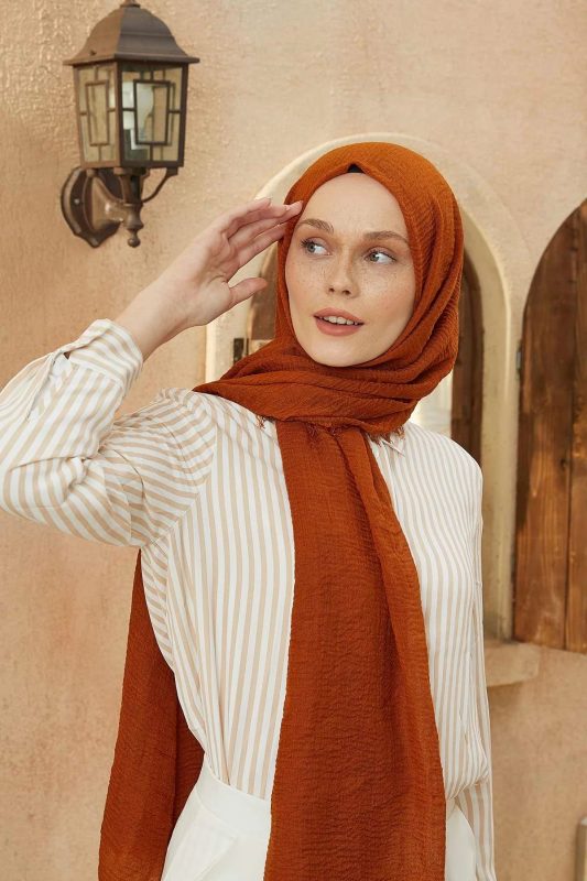Organic Scarfs Bürümcük Şal Modeli – Tuğla