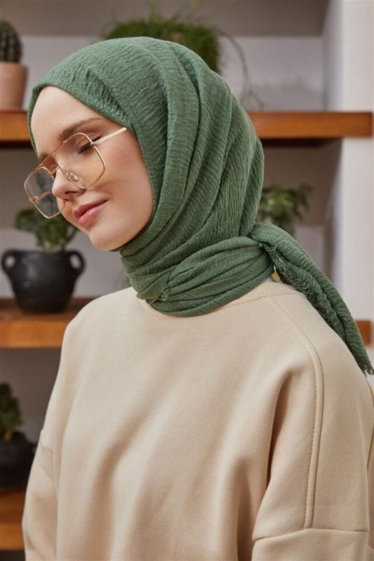 Organic Scarfs Bürümcük Şal Modeli – Haki