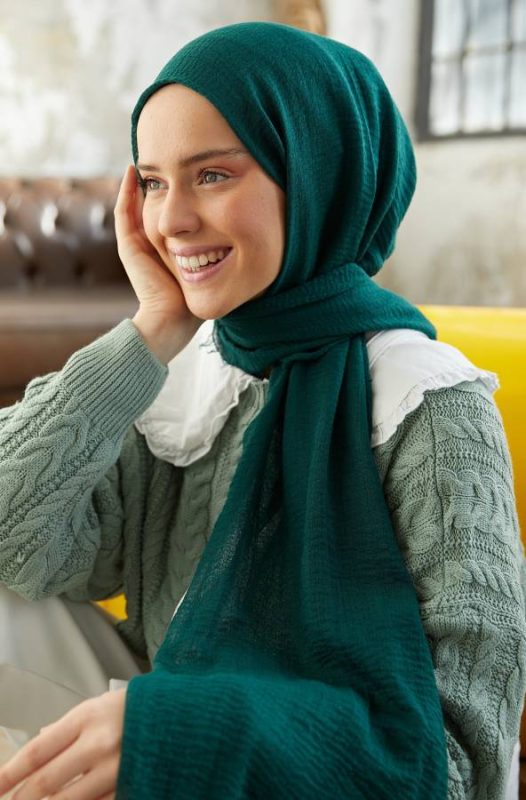 Organic Scarfs Bürümcük Şal Modeli – Zümrüt