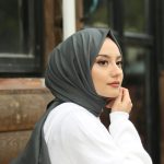 Organic Scarfs Pamuk Kraş Cazz Şal Modeli - Antrasit