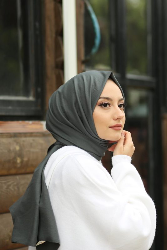 Organic Scarfs Pamuk Kraş Cazz Şal Modeli – Antrasit