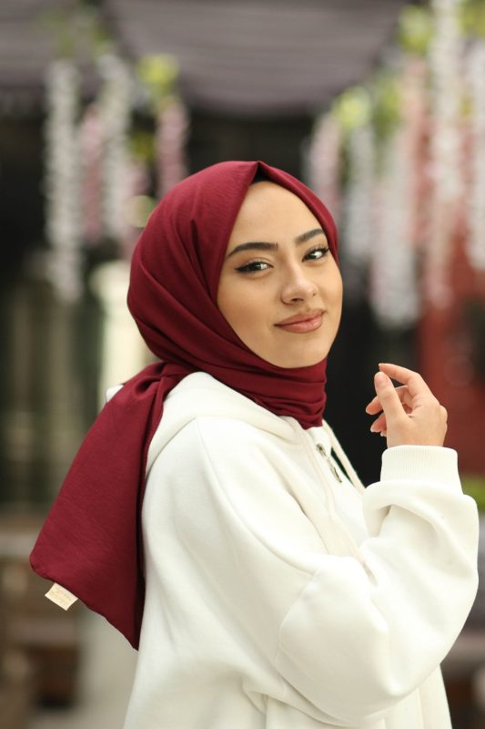 Organic Scarfs Pamuk Kraş Cazz Şal Modeli – Bordo