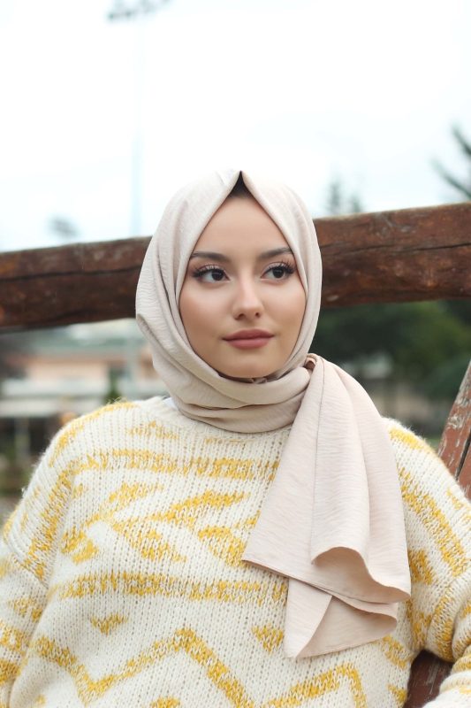 Organic Scarfs Pamuk Kraş Cazz Şal Modeli – Çakıl Taşı