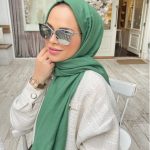 Organic Scarfs Pamuk Kraş Cazz Şal Modeli - Çay Ağacı