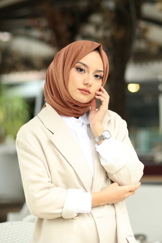 Organic Scarfs Pamuk Kraş Cazz Şal Modeli – Çikolata