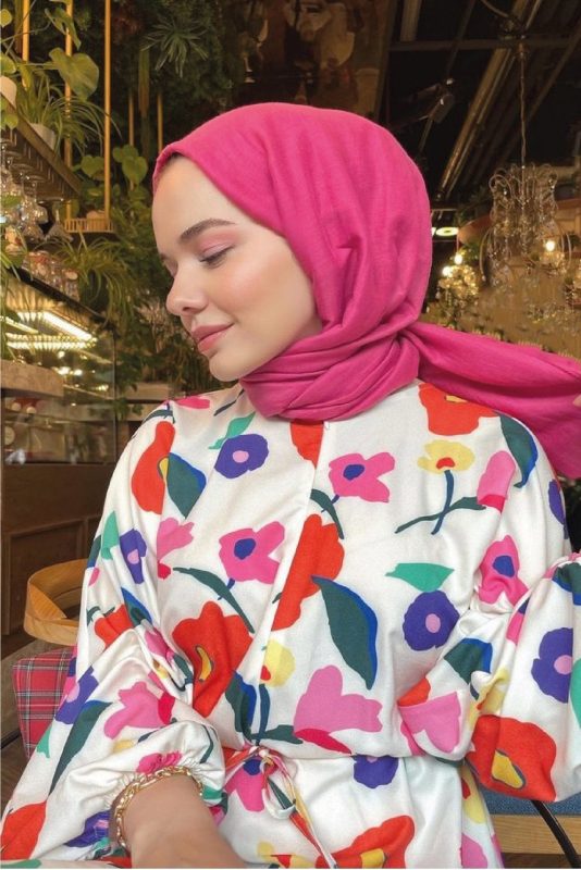 Organic Scarfs Pamuk Kraş Cazz Şal Modeli – Fuşya