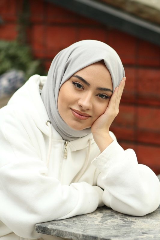 Organic Scarfs Pamuk Kraş Cazz Şal Modeli – Gri