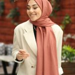 Organic Scarfs Pamuk Kraş Cazz Şal Modeli - Gül Kurusu