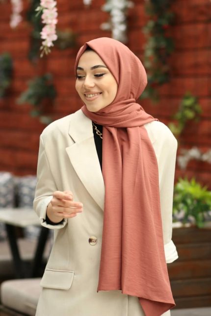 Organic Scarfs Pamuk Kraş Cazz Şal Modeli - Gül Kurusu - Organic ScarfsOrganic Scarfs