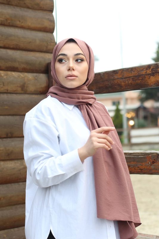Organic Scarfs Pamuk Kraş Cazz Şal Modeli – İncir