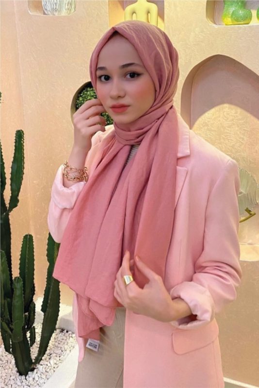 Organic Scarfs Pamuk Kraş Cazz Şal Modeli – Japon Kirazı