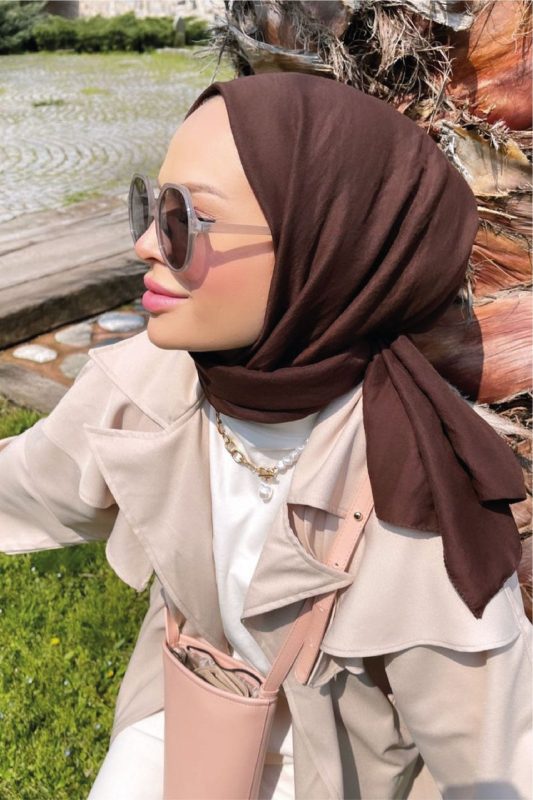 Organic Scarfs Pamuk Kraş Cazz Şal Modeli – Acı Kahve