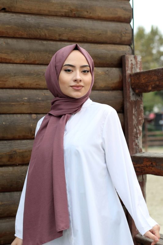 Organic Scarfs Pamuk Kraş Cazz Şal Modeli – Koyu İncir