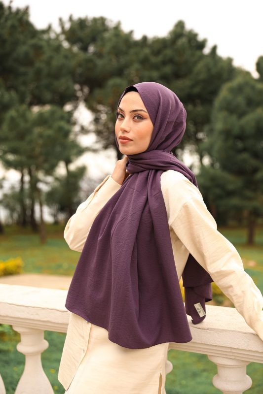 Organic Scarfs Pamuk Kraş Cazz Şal Modeli – Mor