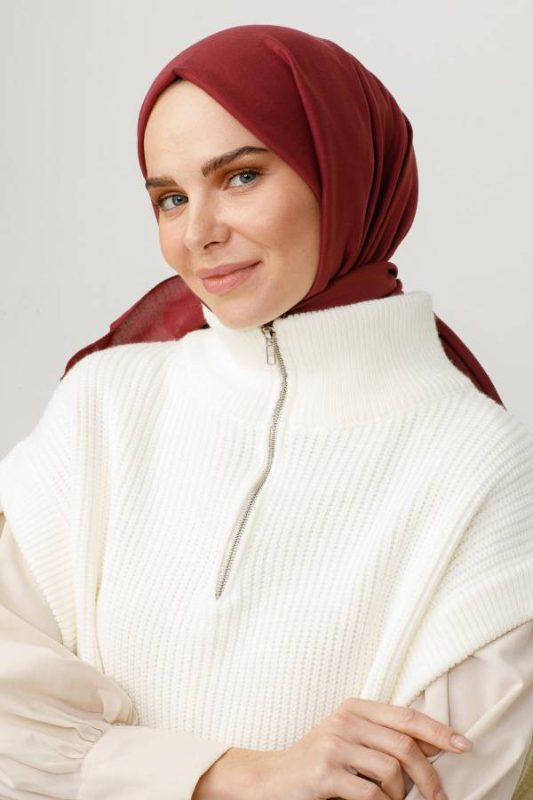 Organic Scarfs Pamuk Kraş Cazz Şal Modeli – Mürdüm Eriği