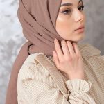 Organic Scarfs Pamuk Kraş Cazz Şal Modeli - Sütlü Kahve