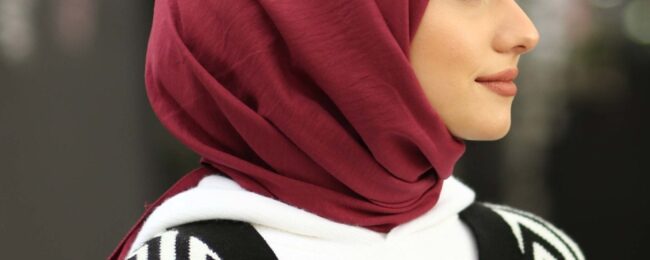 Organic Scarfs Pamuk Kraş Cazz Şal Modeli - Vişne - Organic ScarfsOrganic Scarfs