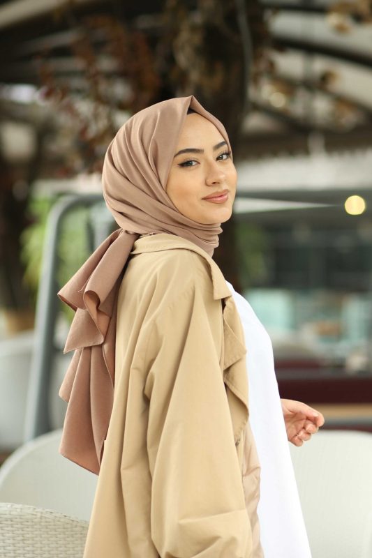 Organic Scarfs Pamuk Kraş Cazz Şal Modeli – Vizon