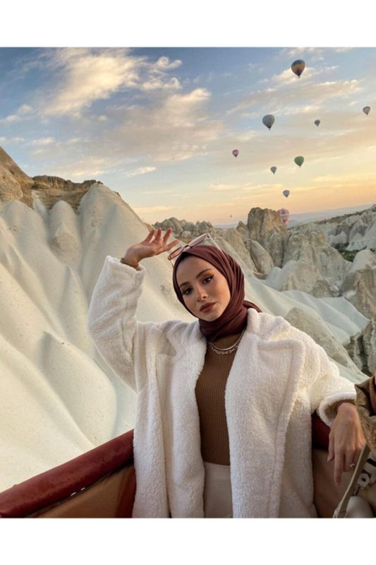Organic Scarfs Tesettür Penye Şal Hijap Modeli – Acı Kahve