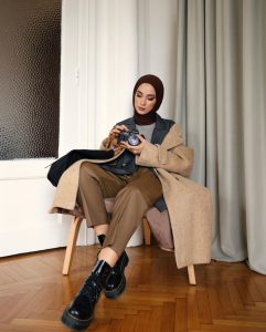 Organic Scarfs Tesettür Penye Şal Hijap Modeli - Acı Kahve