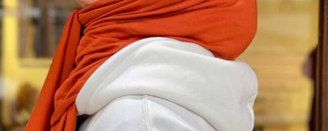Organic Scarfs Tesettür Penye Şal Hijap Modeli - Açık Kiremit - Organic ScarfsOrganic Scarfs
