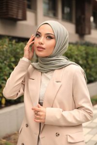Organic Scarfs Tesettür Penye Şal Hijap Modeli - Açık Mercan