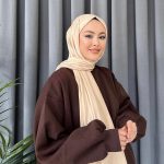 Organic Scarfs Tesettür Penye Şal Hijap Modeli - Bej