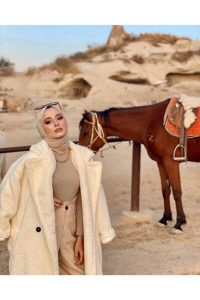 Organic Scarfs Tesettür Penye Şal Hijap Modeli - Bej