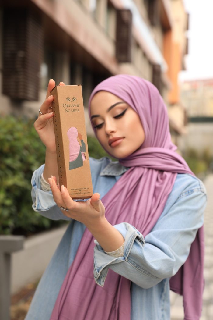 Organic Scarfs Tesettür Penye Şal Hijap Modeli - Eflatun - Organic ScarfsOrganic Scarfs