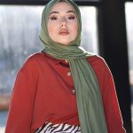 Organic Scarfs Tesettür Penye Şal Hijap Modeli - Haki