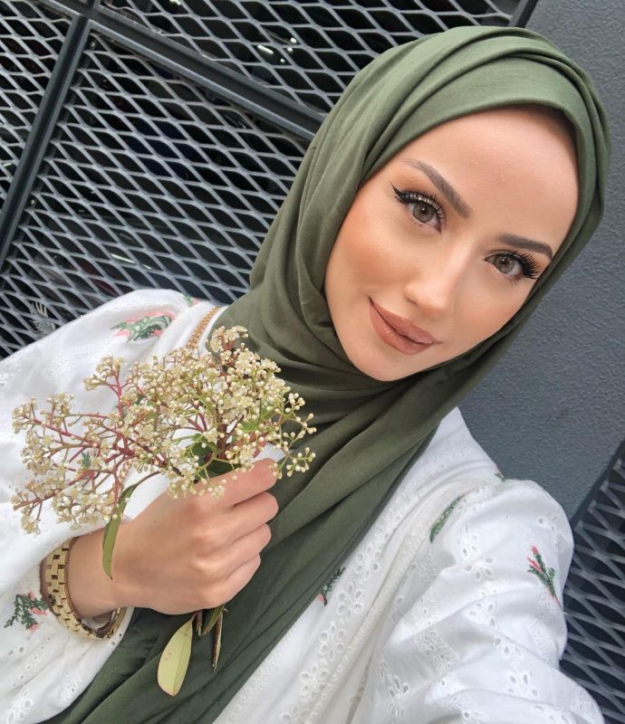 Organic Scarfs Tesettür Penye Şal Hijap Modeli – Haki