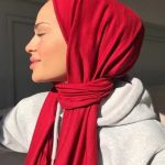 Organic Scarfs Tesettür Penye Şal Hijap Modeli - Kırmızı
