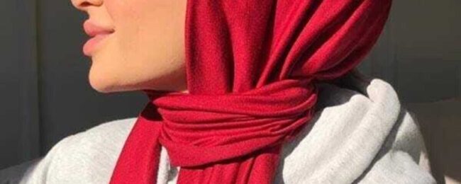 Organic Scarfs Tesettür Penye Şal Hijap Modeli - Kırmızı - Organic ScarfsOrganic Scarfs