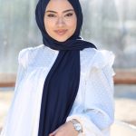Organic Scarfs Tesettür Penye Şal Hijap Modeli - Lacivert