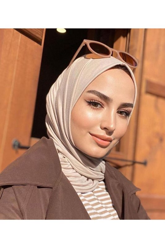 Organic Scarfs Tesettür Penye Şal Hijap Modeli – Latte