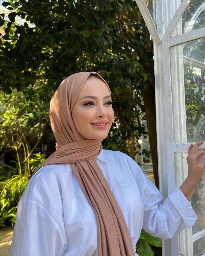 Organic Scarfs Tesettür Penye Şal Hijap Modeli - Nude - Organic ScarfsOrganic Scarfs