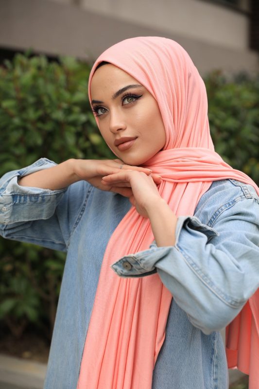 Organic Scarfs Tesettür Penye Şal Hijap Modeli – Şeker Pembe