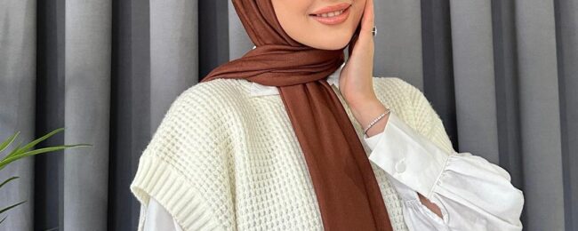 Organic Scarfs Tesettür Penye Şal Hijap Modeli - Sıcak Kahve - Organic ScarfsOrganic Scarfs