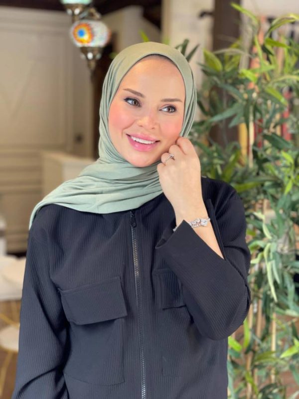 Organic Scarfs Tesettür Penye Şal Hijap Modeli – Su Yeşili