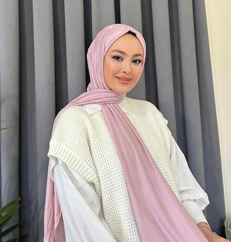 Organic Scarfs Tesettür Penye Şal Hijap Modeli – Tozlu Eflatun