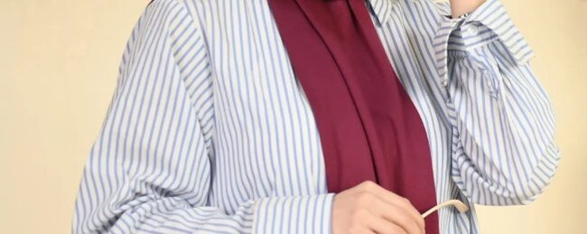 Organic Scarfs Tesettür Penye Şal Hijap Modeli - Vişne - Organic ScarfsOrganic Scarfs