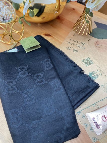 Orjinal Yün İpek A Kalite Çift Taraflı Marka Şal - Siyah - Organic ScarfsOrganic Scarfs