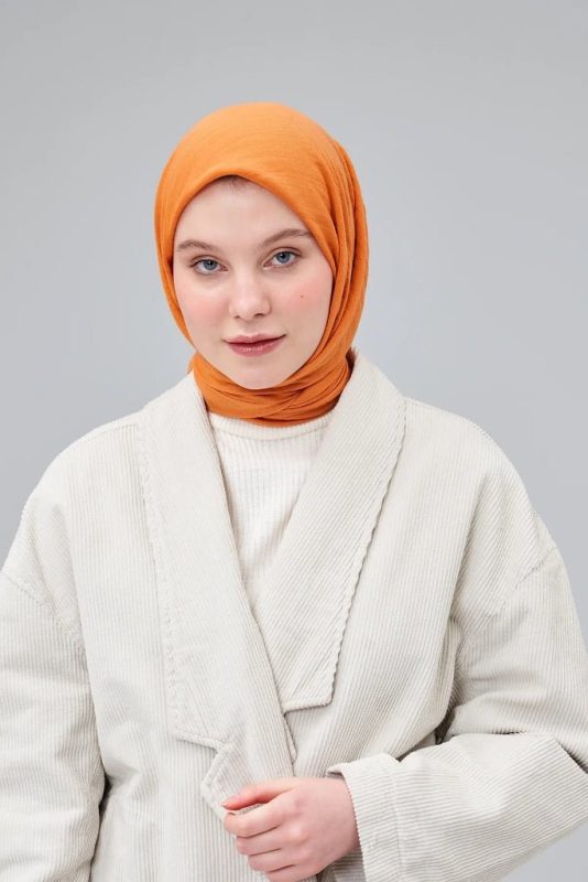 Pamuk Kraş Soft Eşarp – Oranj