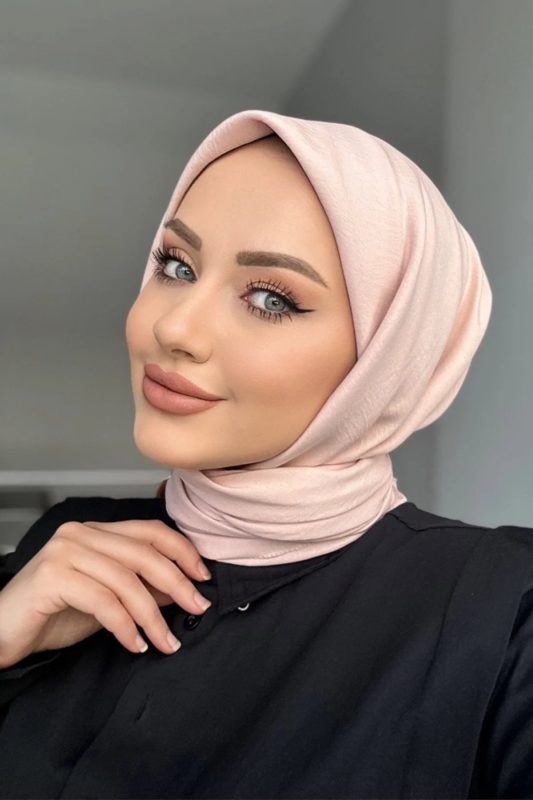 Pamuk Kraş Soft Eşarp – Soft Pudra
