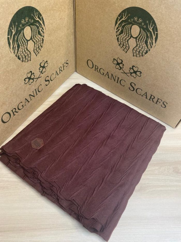 Piliseli Ağaç Kabuğu Eşarp - Kızıl Kahve - Organic ScarfsOrganic Scarfs